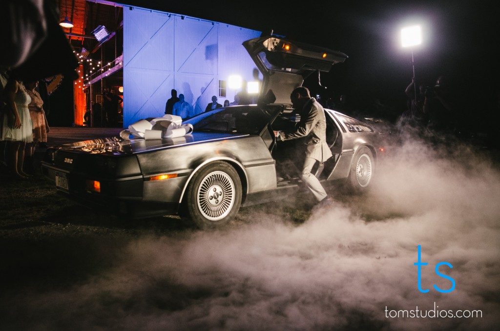 Delorean Surprise at Secret Wedding 