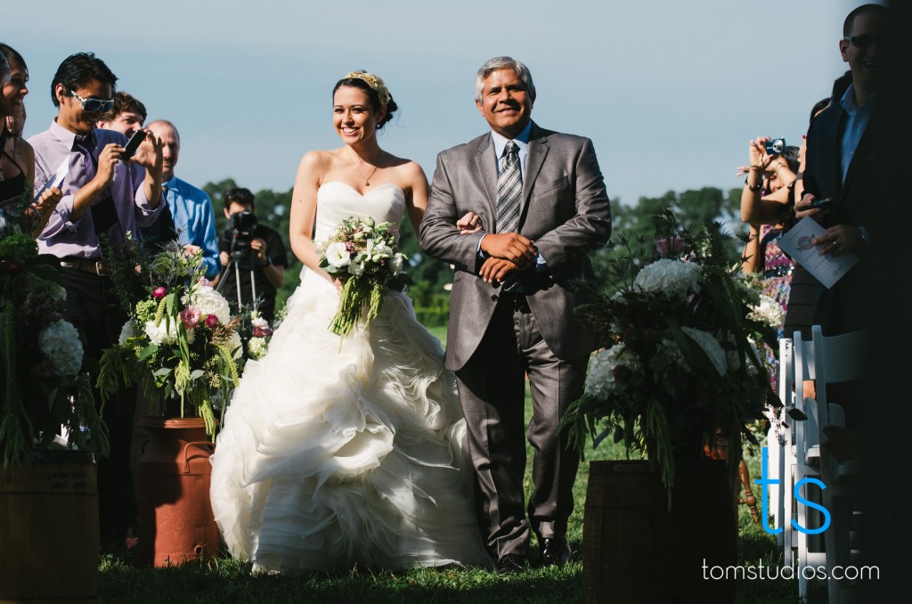 Secret Wedding Sara's father walking her down the aisle