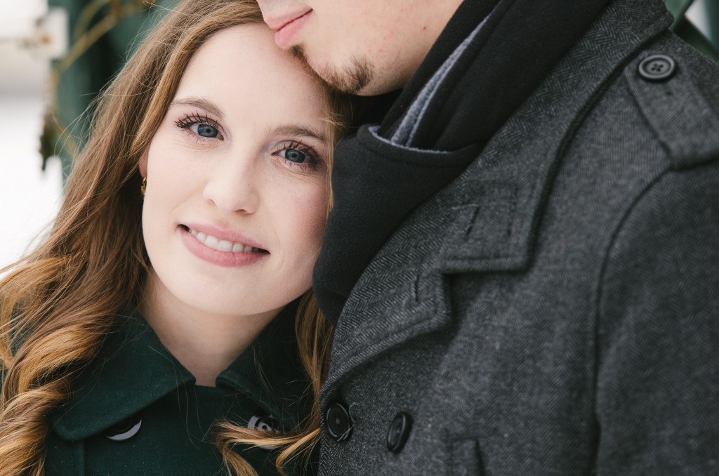 Tom Studios winter engagement session bride