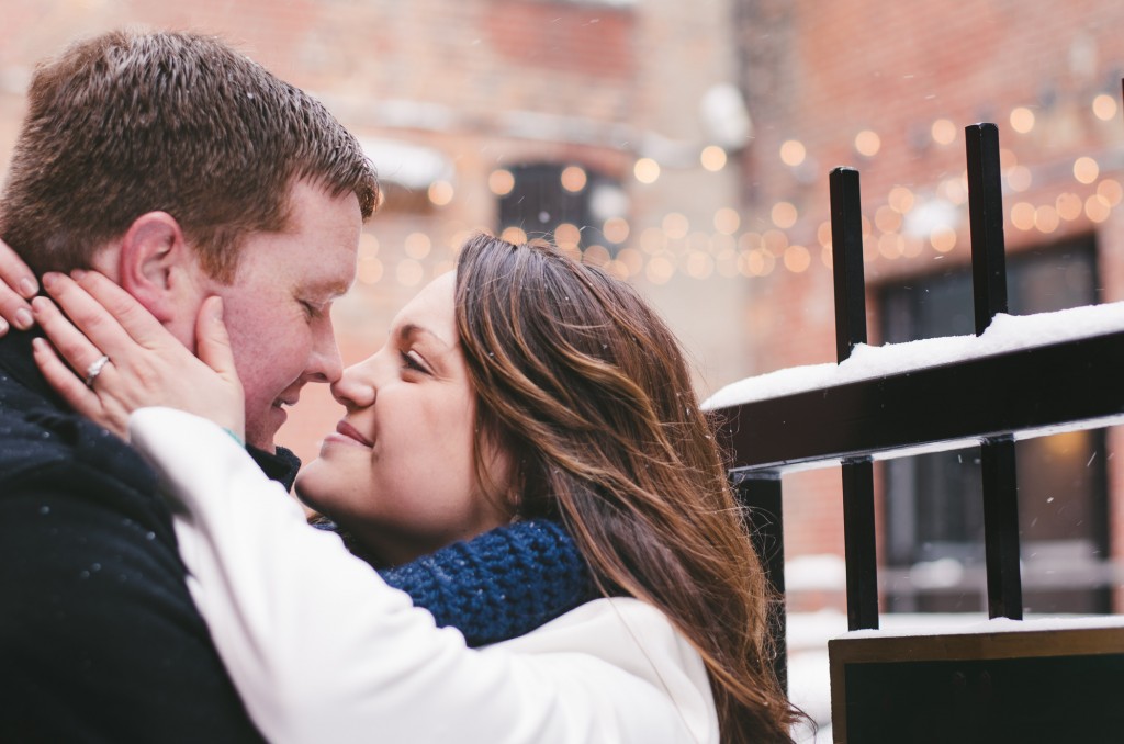 Tom Studios Engagement Session Christmas lights