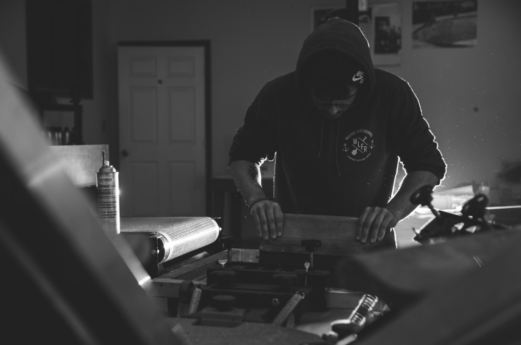 Zach LaSalle Screen printing at Syracuse Screen Printing CO