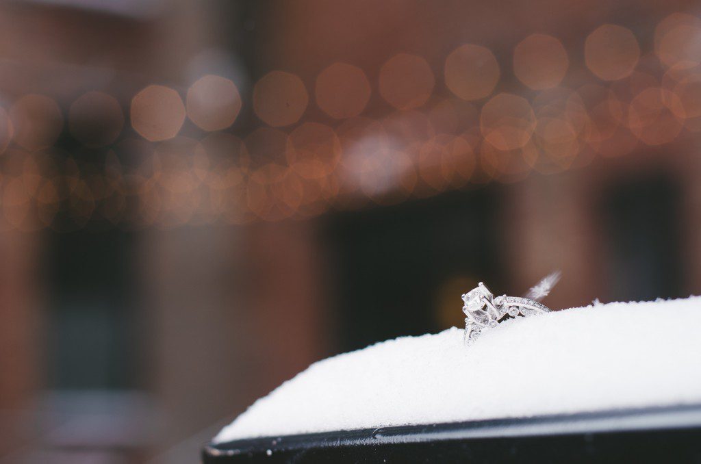 Tom Studios Engagement Session ring in snow