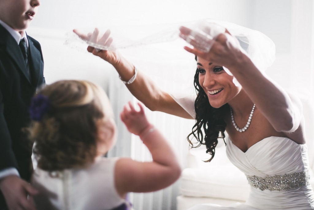 Bride and flower girl  with Tom Studios Wedding Photography