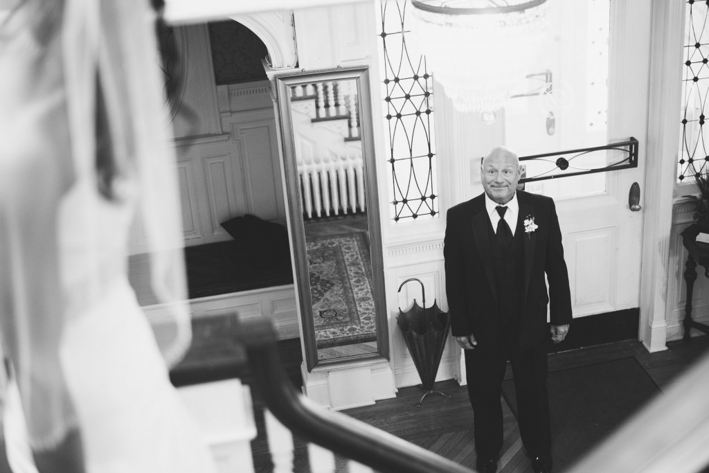 Fathers reaction to the bride  with Tom Studios Wedding Photography
