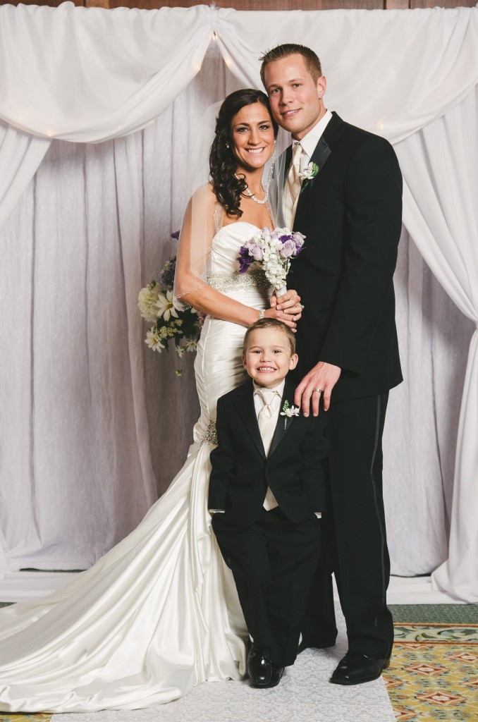 Bride and Groom portrait with Child  with Tom Studios Wedding Photography 