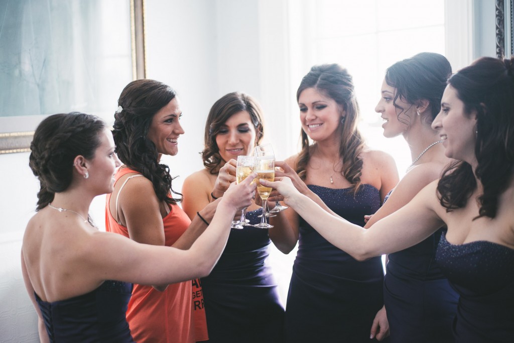 Bridal Party toasting  with Tom Studios Wedding Photography